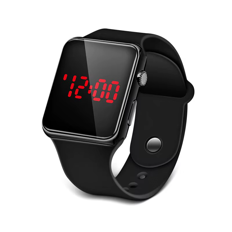 Montre de sport numérique LED électronique pour femmes et hommes