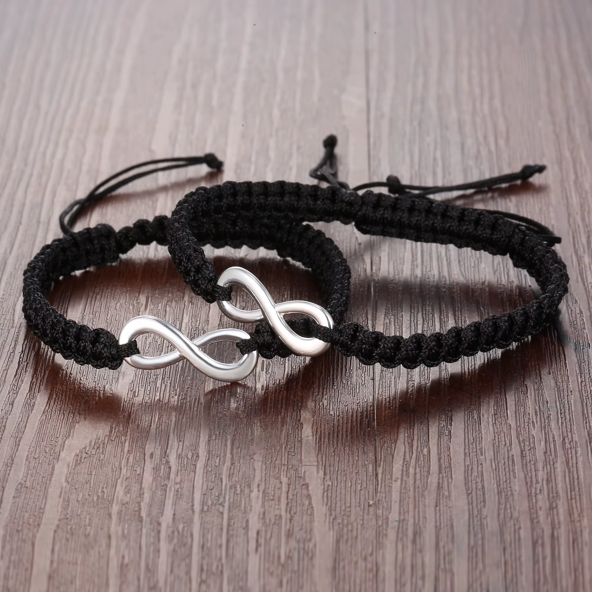 Bracelets de Couple Infinity Love, 2 pièces, 8 mots, pour femmes et hommes, corde tressée à la main, chaîne assortie, bijoux d'amitié, cadeaux