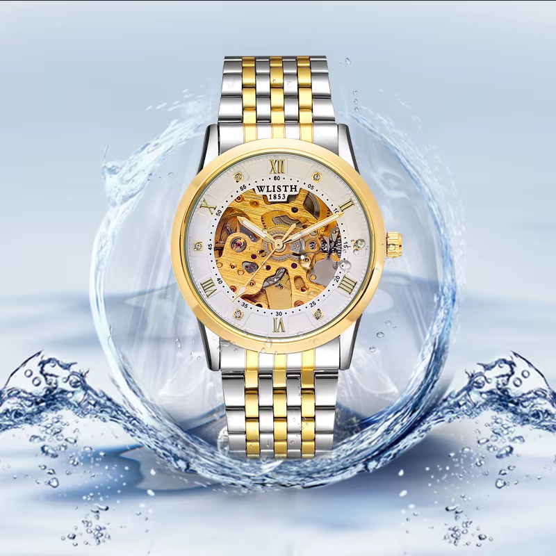 WLISTH marque machines hommes montres solide en acier inoxydable étanche lumineux homme montre de luxe automatique