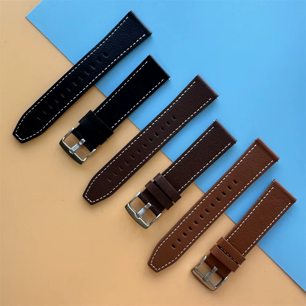 Bracelet en cuir souple de 20 à 22mm