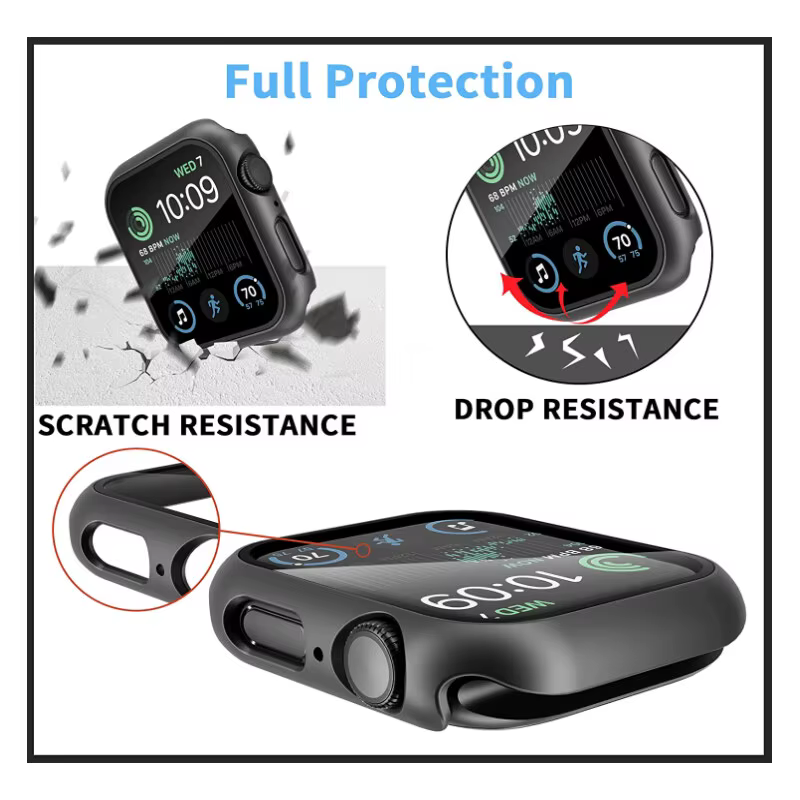 Verre trempé + couvercle pour boîtier de montre Apple Ultra accessoires SE 3 4 5 6 7 8 étui de protection d'écran Iwatch 49mm 45mm 41mm 44mm 40mm