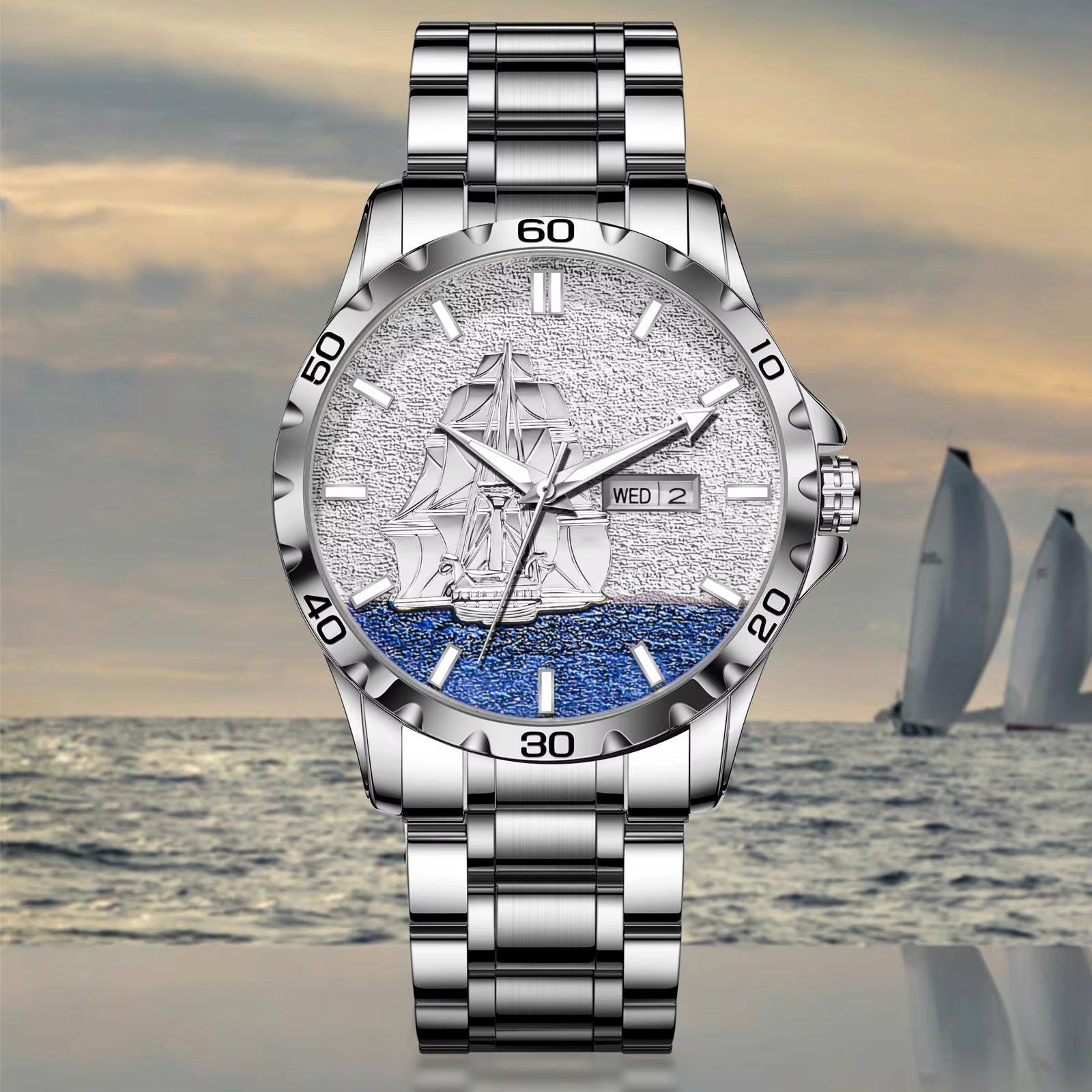 Glenaw Sailing série Top marque de luxe montre pour hommes mode affaires entièrement automatique mécanique