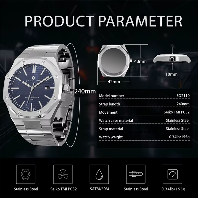 SAPPHERO montre pour hommes