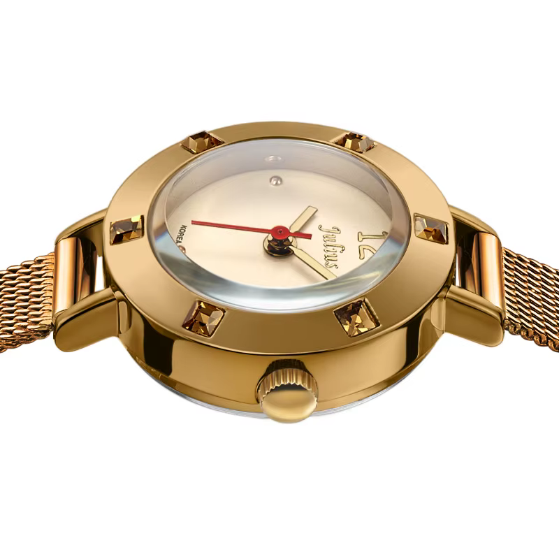 Petite montre pour femme Julius Lady strass scintillants japon Quartz heures de mode chaîne en acier Mini Bracelet horloge pour fille cadeau sans boîte