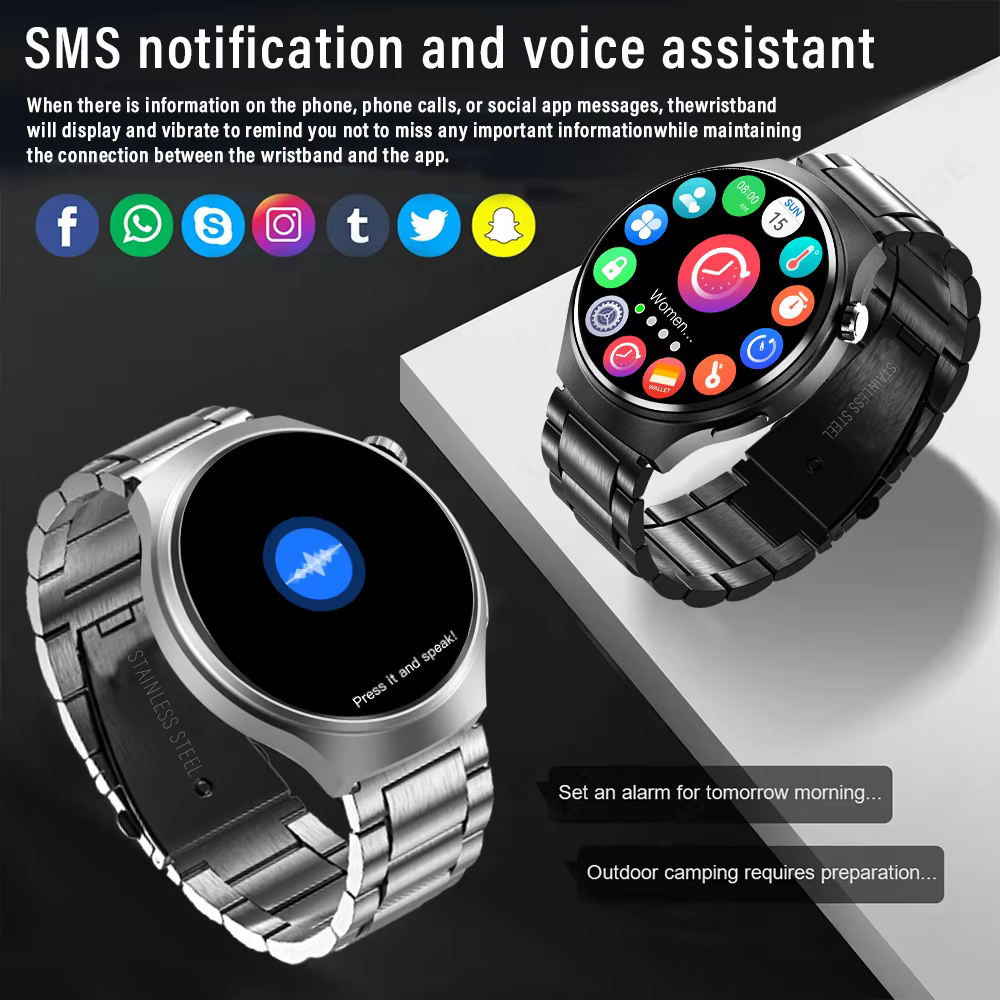 G.L Wear 2025 nouvelle montre intelligente pour hommes affichage HD suivi de la santé appel Bluetooth Assistant vocal sport Smartwatch