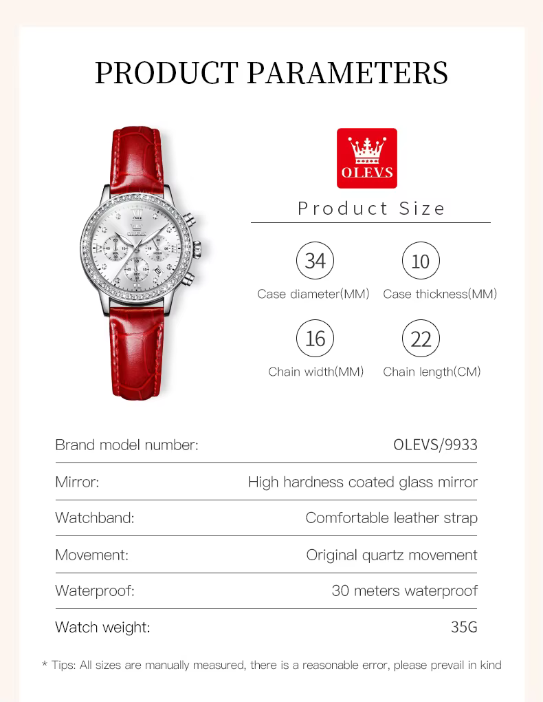 OLEVS 9933 Montre à quartz pour femme