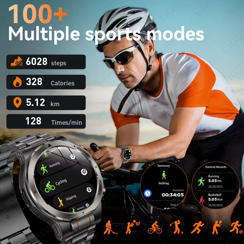 Montre connectée sportive LIGE pour hommes