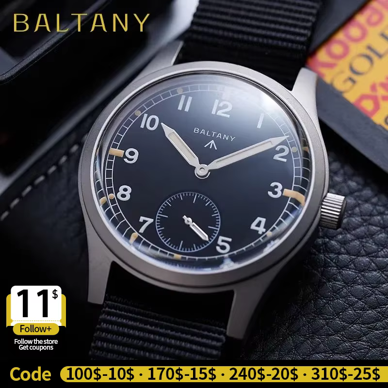 Baltany sale douzaine montre homme S2019 militaire Vintage montre-bracelet petite seconde main VD78 Quartz lumineux 100M étanche champ Wa
