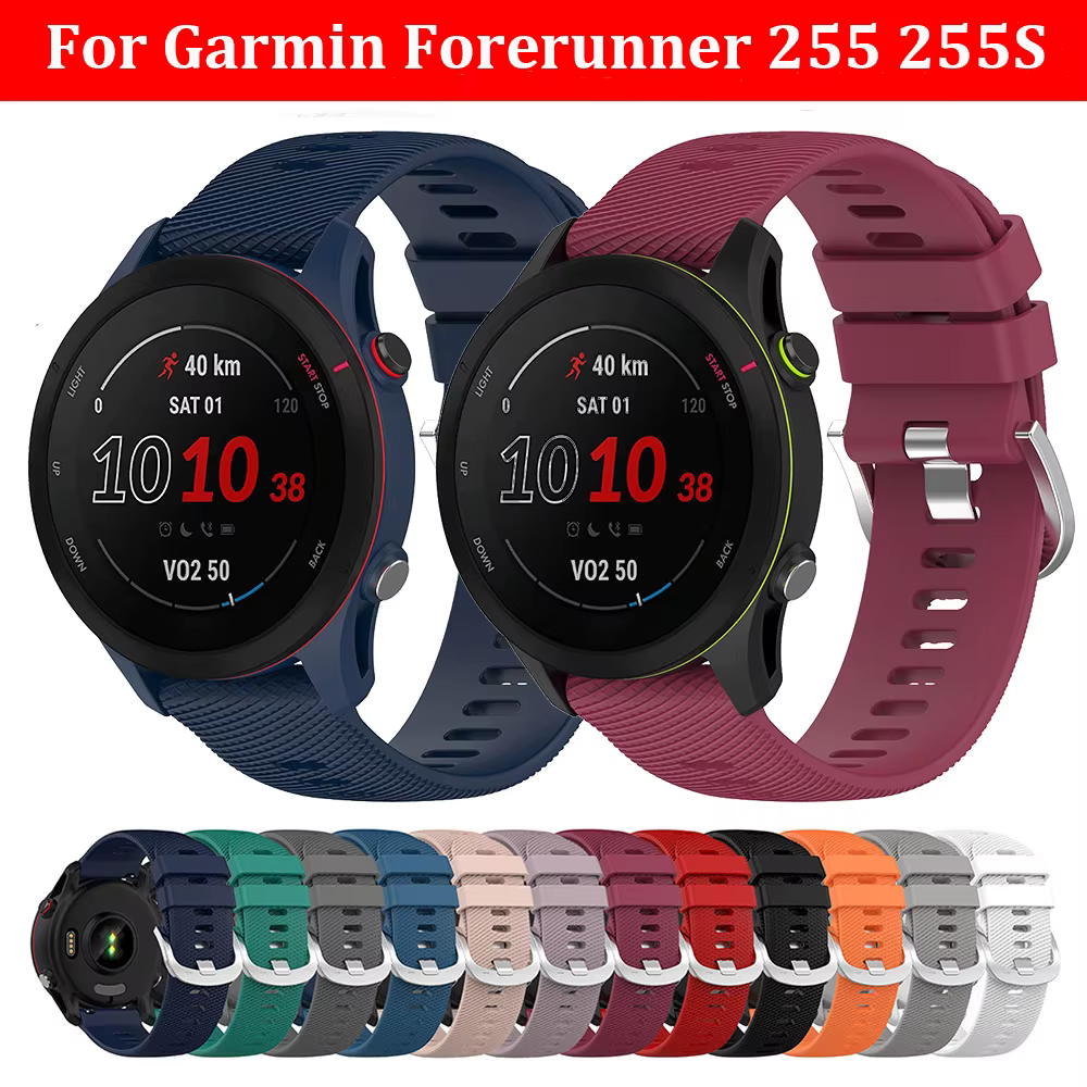 Bracelet en Silicone officiel pour montre intelligente Garmin Forerunner 255 255S