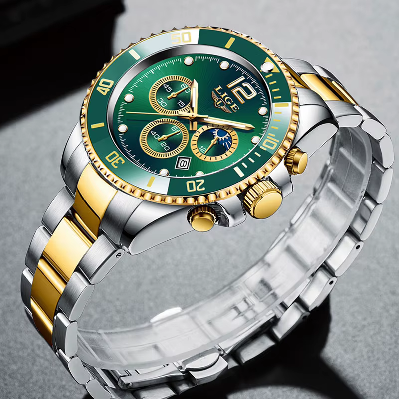 Montre de sport étanche en acier inoxydable pour homme