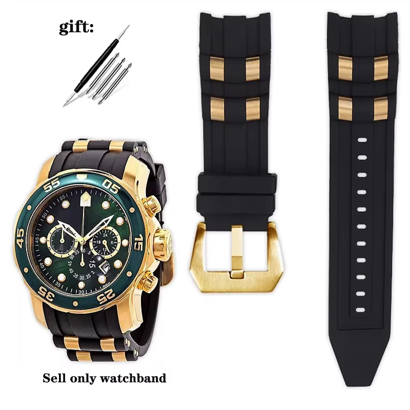 Bracelets de montre en caoutchouc compatibles avec Invicta Pro Diver particules métalliques 6983 bracelet