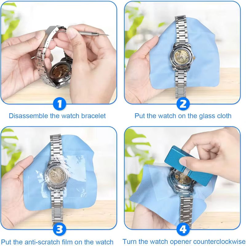 1 pièce Remplacez le kit d'outils. Mécanisme d'ouverture/fermeture réglable pour le boîtier de la montre. Convient pour le remplacement de batterie DIY