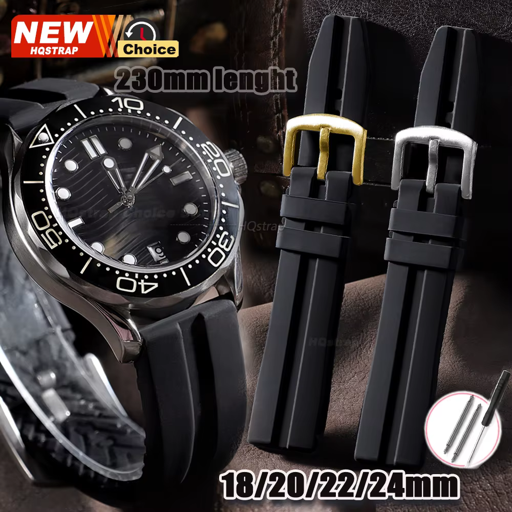 Grand bracelet de montre en Silicone 18mm 20mm 22mm 24mm longueur étendue sport