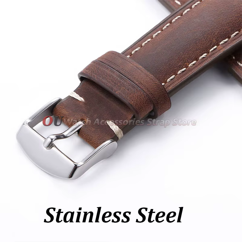 Bracelet de montre en cuir vintage 14mm 16mm 18mm 20mm 22mm 24mm pour Seiko
