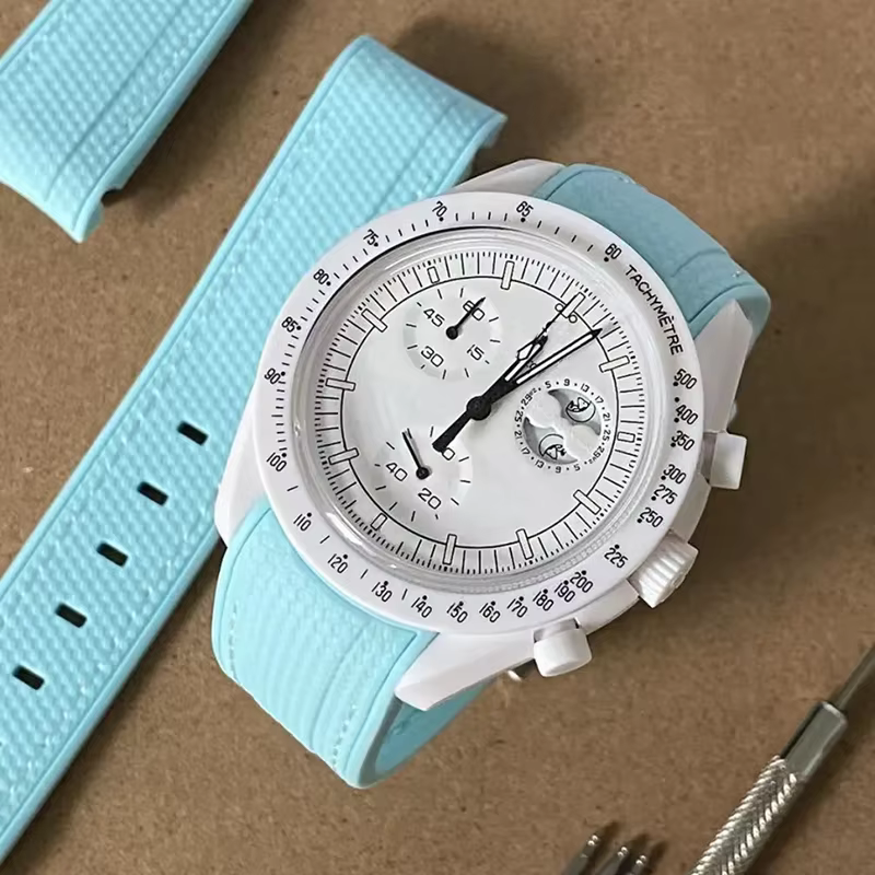 Bracelet de montre en caoutchouc pour Swatch X Omega Joint MoonSwatch
