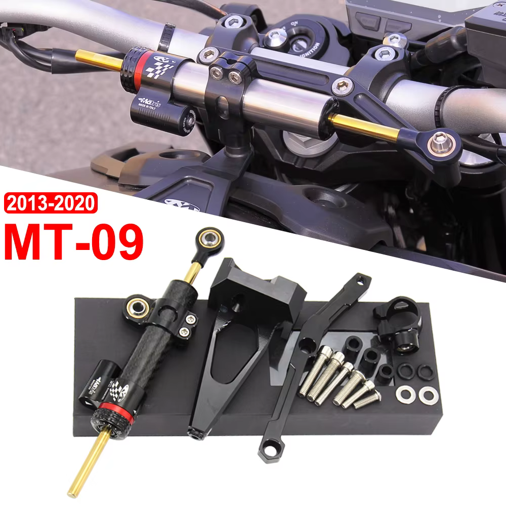 Amortisseur de direction avec support, accessoires de moto, pour YAMAHA MT-09 FZ-09 MT 09 MT09 FZ09 2013 2014 2015 2016 2017 2018 2019