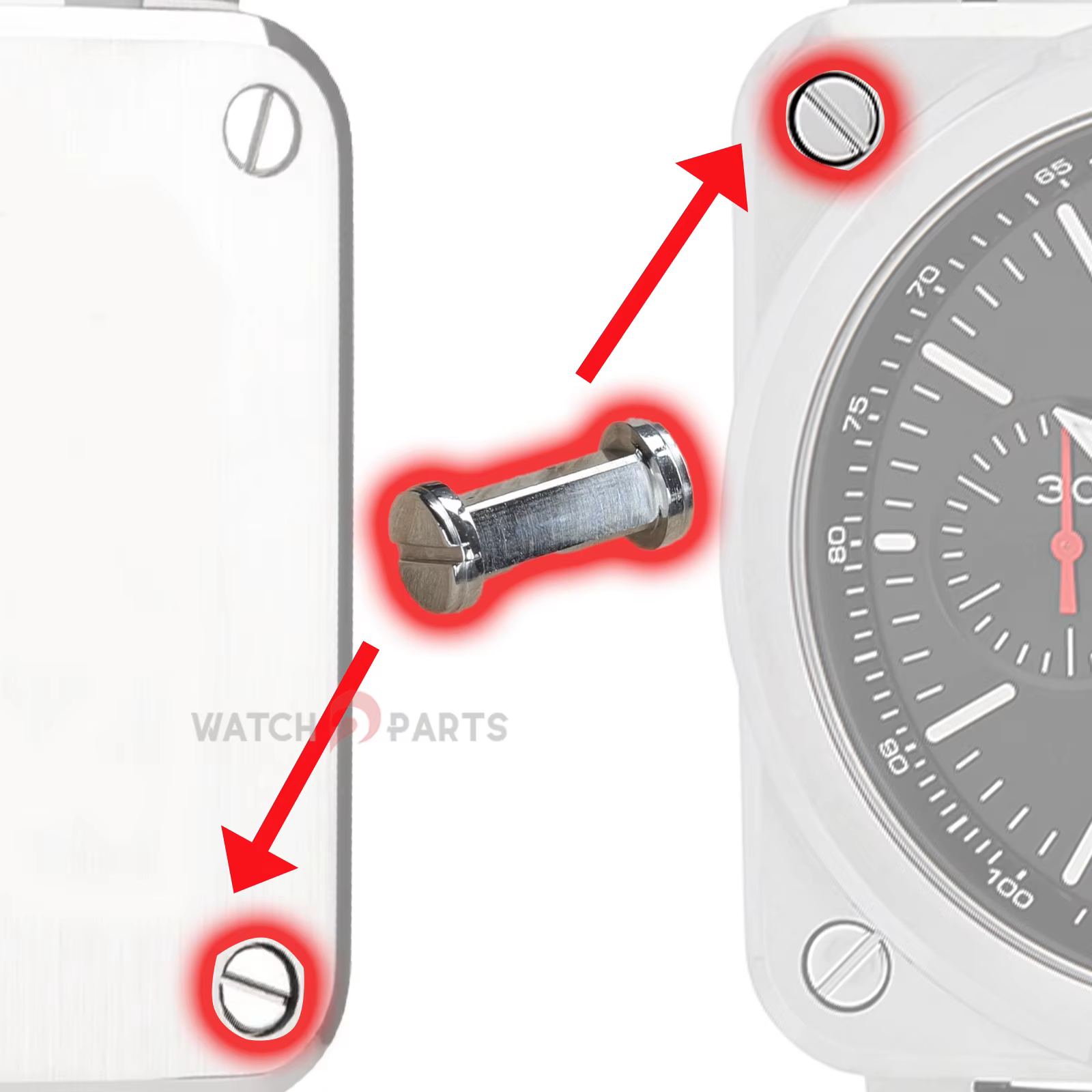 Vis de fixation du boîtier pour montre Bell & Ross BR03 42 mm