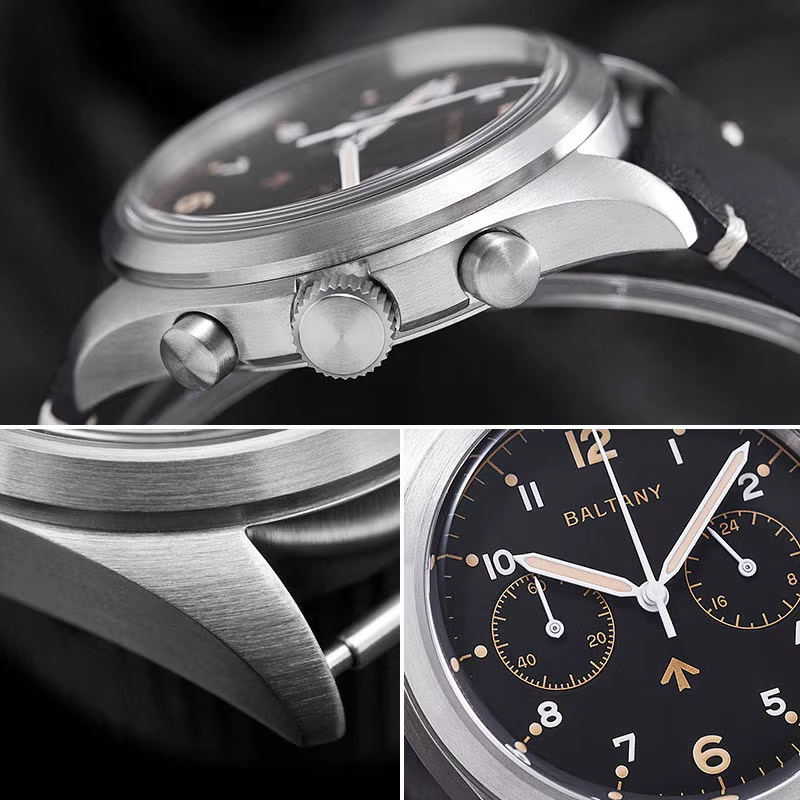 Baltany 39mm montre à Quartz homme S5044 militaire Chrono RAF 6BB hommage