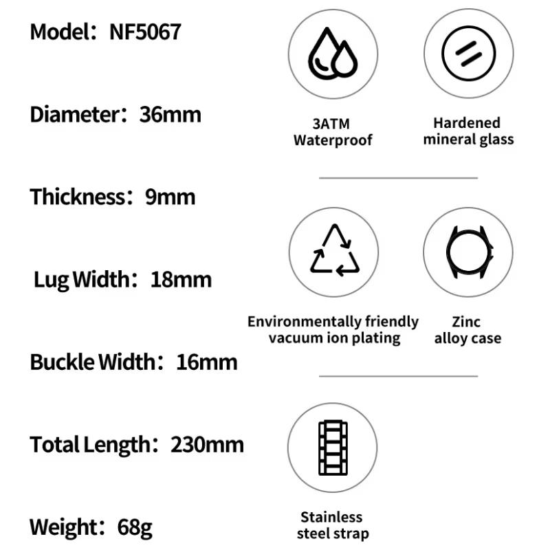 NAVIFORCE – montre à Quartz étanche 3ATM pour femmes