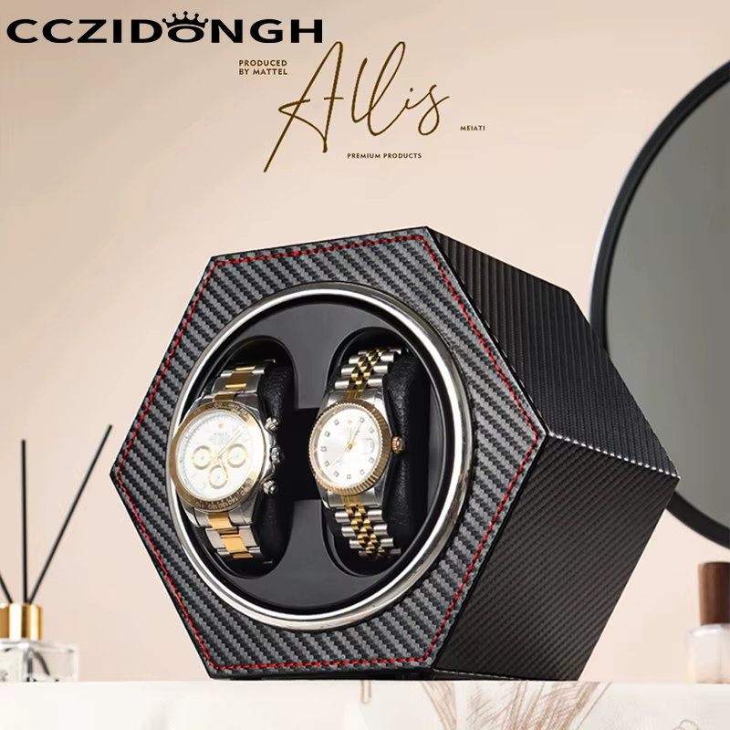 CCZIDONGH Remontoir de montre automatique 2 emplacements en bois