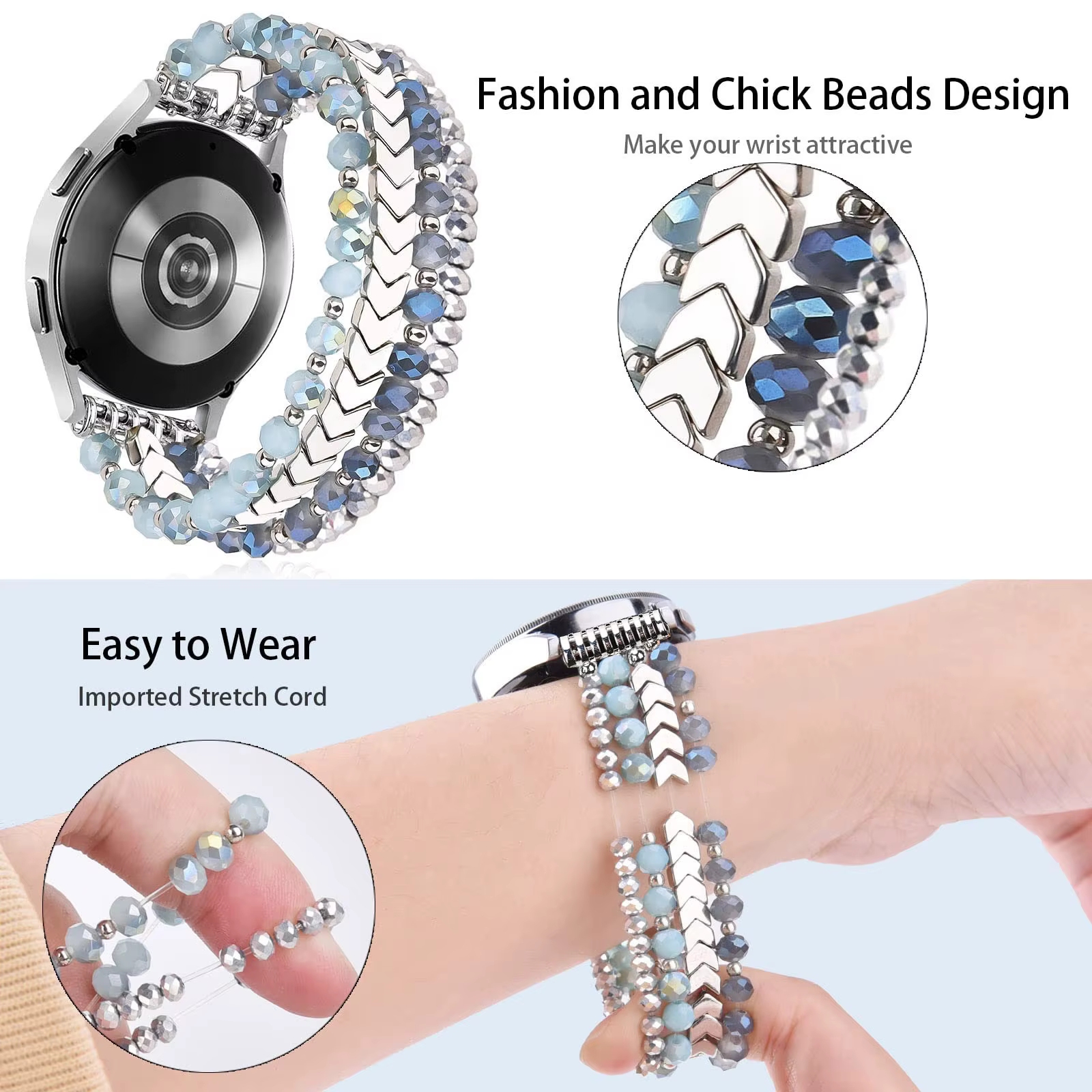 Pour Samsung Galaxy Watch 6/5/4 40/44mm bandes/Active 2 montre 4 42/46mm bande femmes