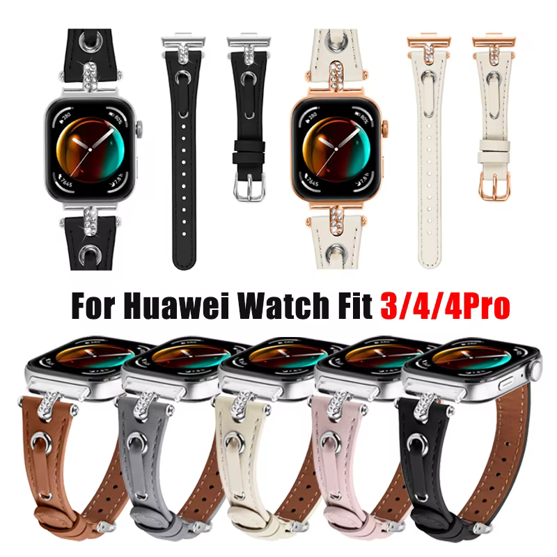 Bracelet en cuir pour Huawei Watch Fit 3 4 5