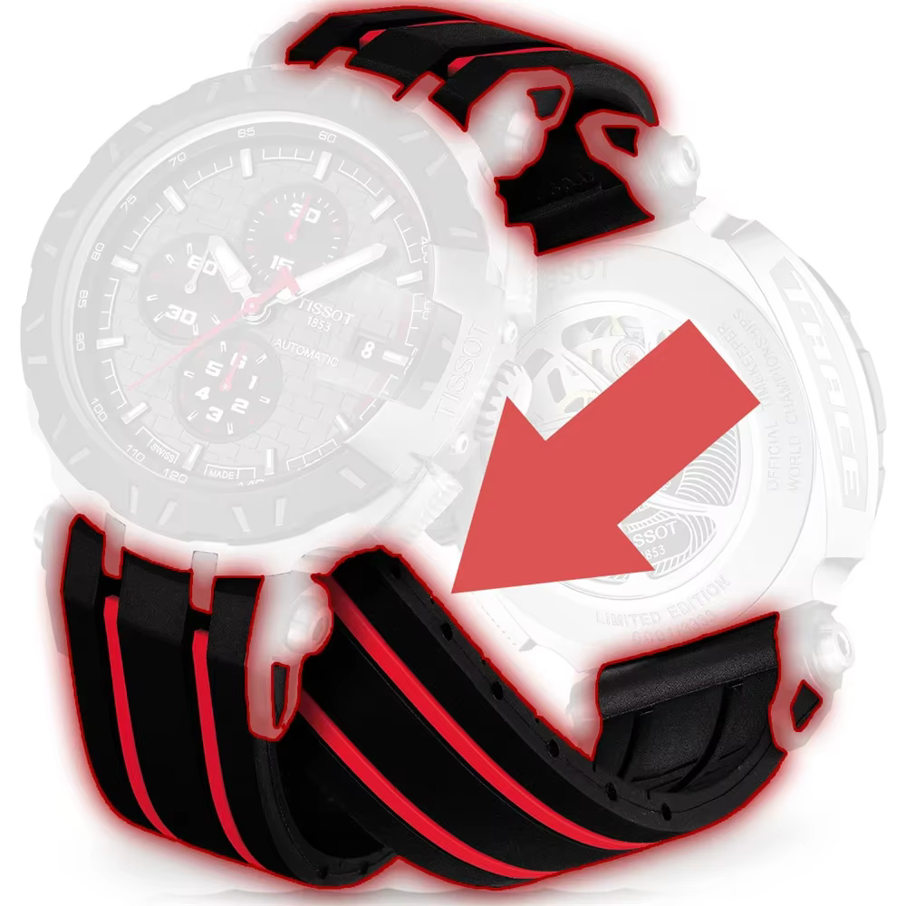 Bracelet en caoutchouc T092 pour montre homme chronographe Tissot T-Race T092.427