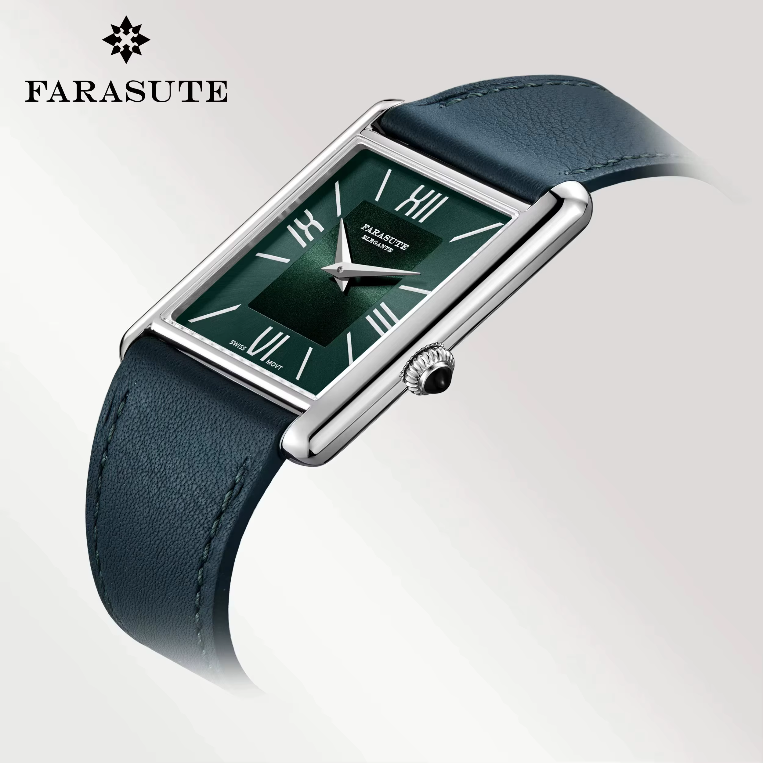 FARASUTE luxe carré sport montre pour hommes mouvement suisse étanche verre saphir acier inoxydable Quartz montre-bracelet mâle Reloj