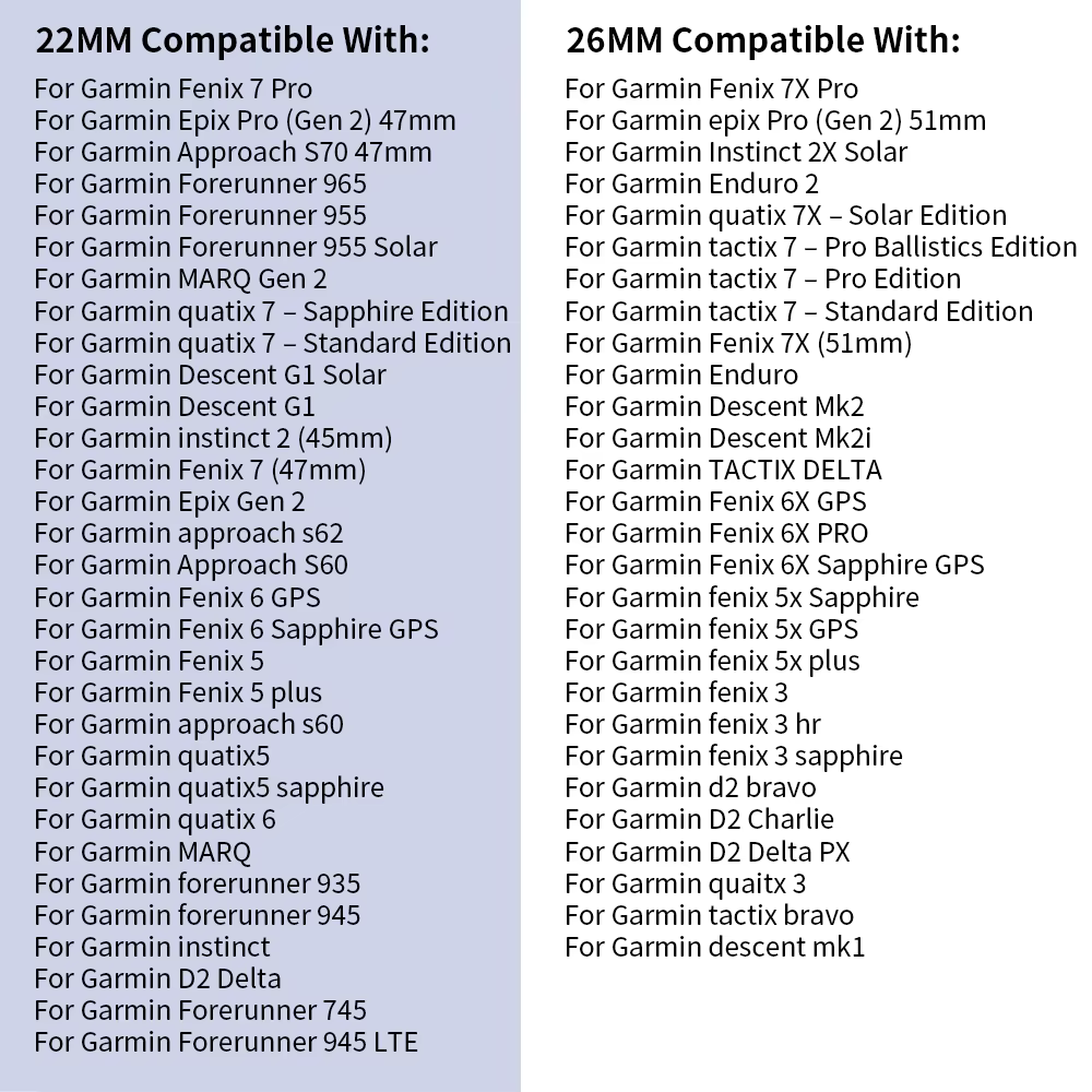 22mm 26mm Sport Bracelet en Silicone respirant pour Garmin Fenix 7X 7 Pro 6X 6 5 5X Plus/Epix 2 47mm 51mm Bracelets de