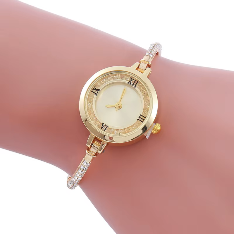 Mode luxe Montre pour Femme or Bracelet fin dames