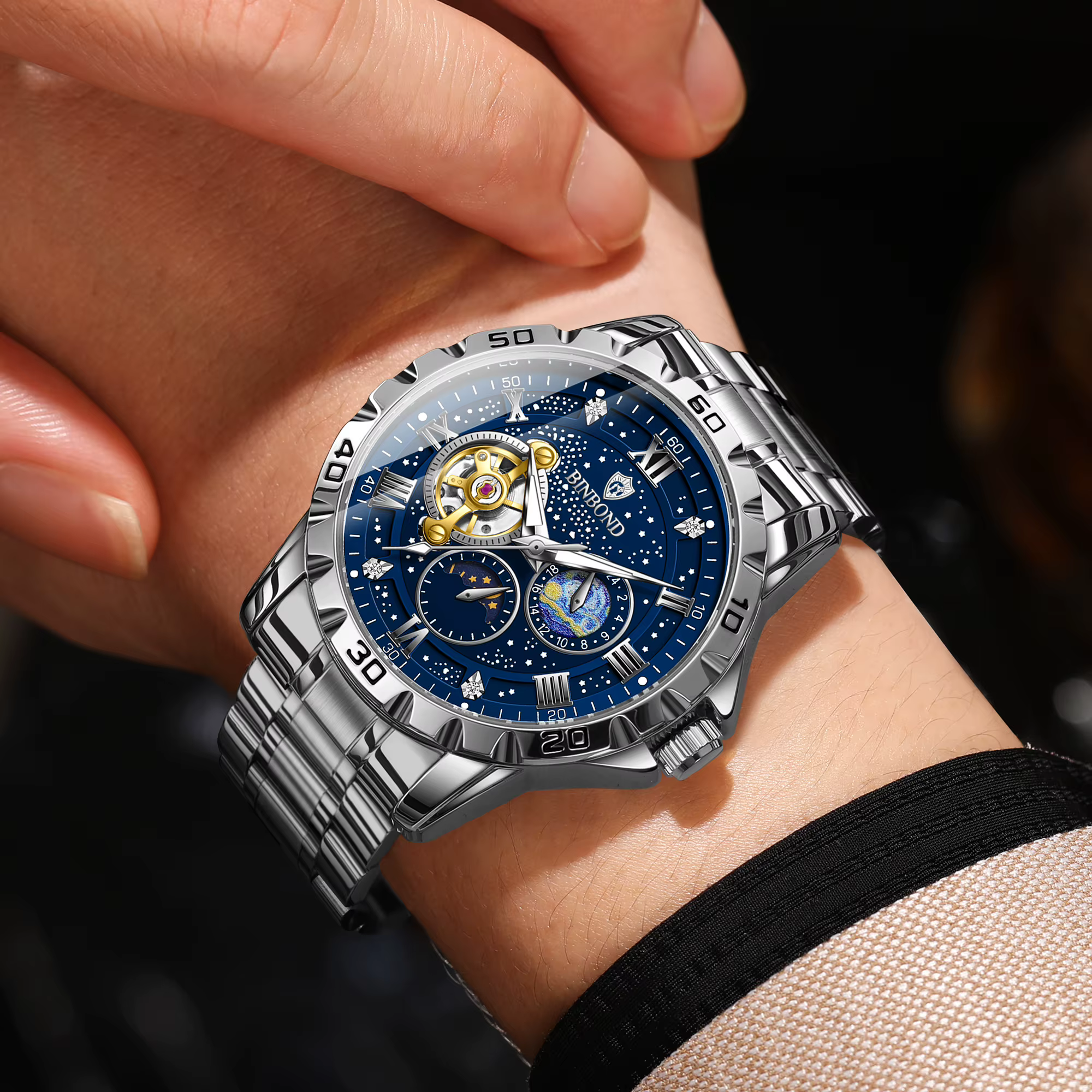 Montres mécaniques BINBOND pour hommes