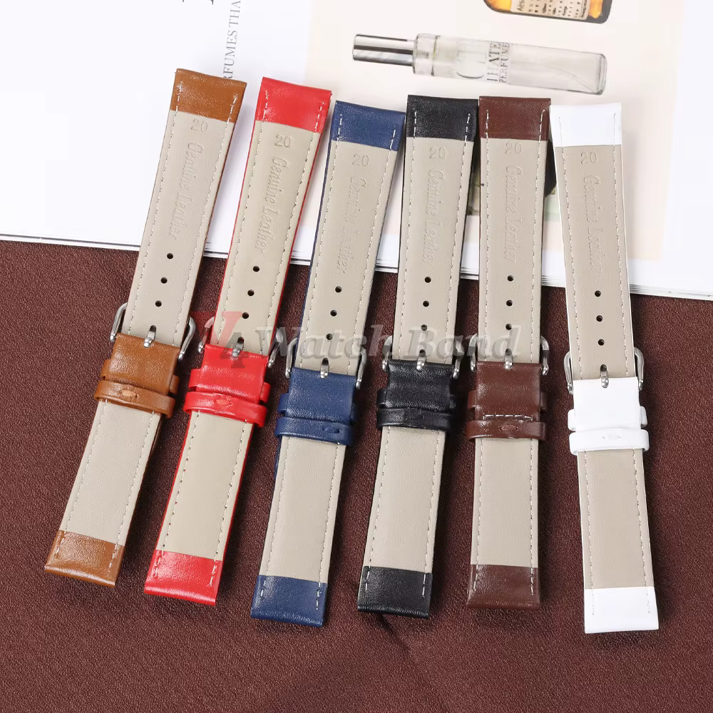 Bracelet de montre en cuir souple de 12 à 24 mm pour DW, Omega, Rolex, hommes et femmes