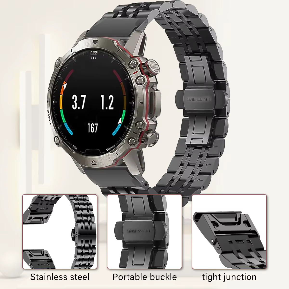 Quickfit montre bracelet en métal pour Garmin 20 26 22mm Fenix 7S 7x7 6S 6X 6 Pro 5X 5 5S 935 945 Enduro Gen2