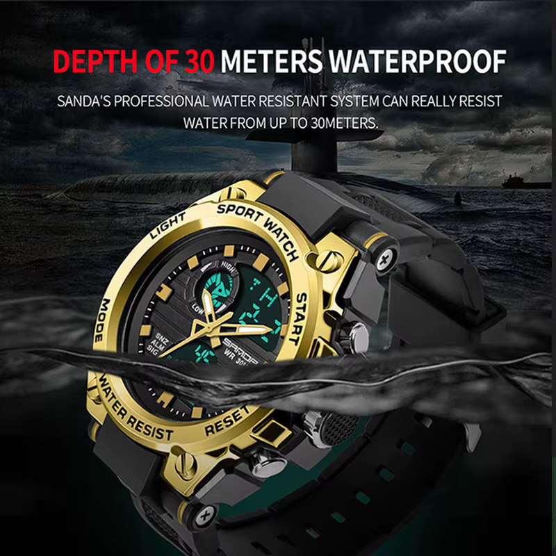 SANDA montre de Sport militaire montres pour hommes armée étanche