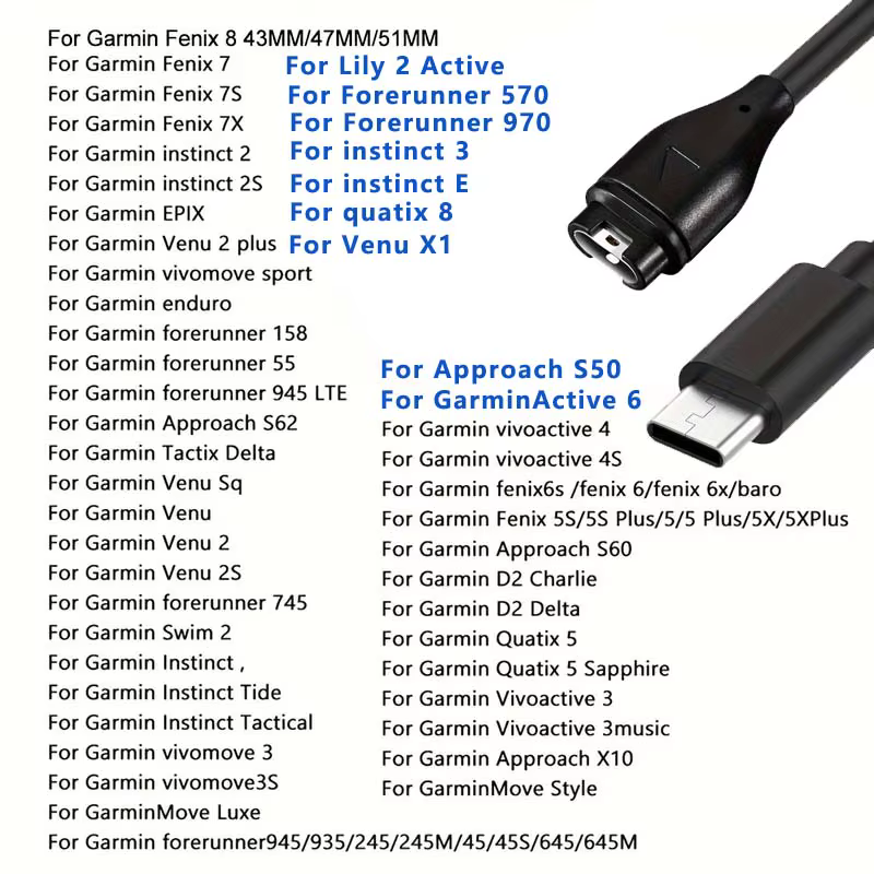 Chargeur pour montre intelligente Garmin Approach S10 S12 S40 S42 S50 S60 S62 S70