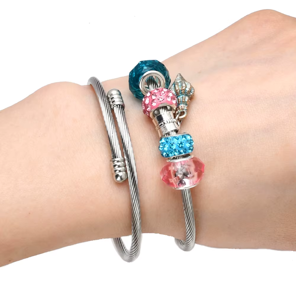 Bracelets en fil de câble torsadé en acier inoxydable