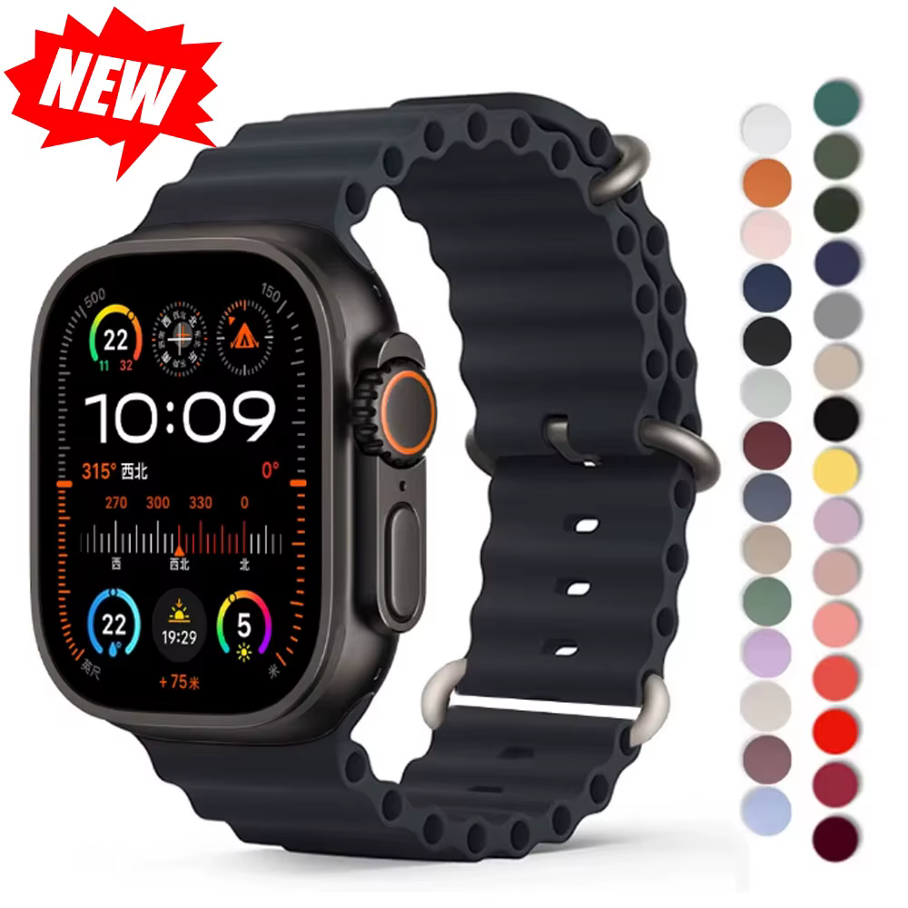 Bracelet océan pour Apple Watch Ultra 2 bandes 49mm 10 9 8 7 45mm 41mm