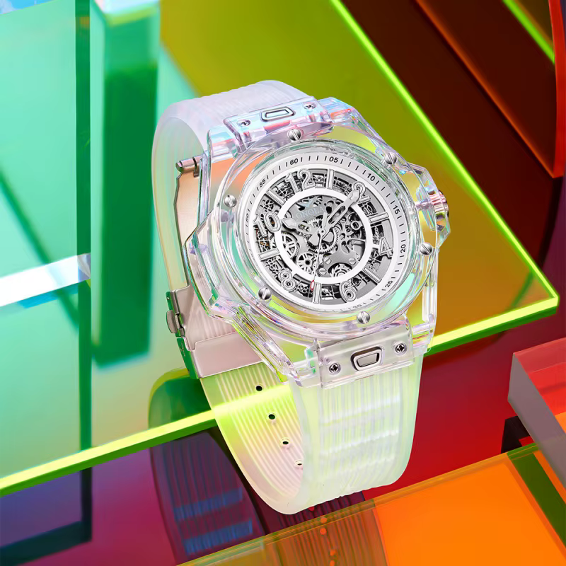 ONOLA 3836 montre mécanique entièrement automatique avancée pour hommes avec conception creuse stéréoscopique 3D pour