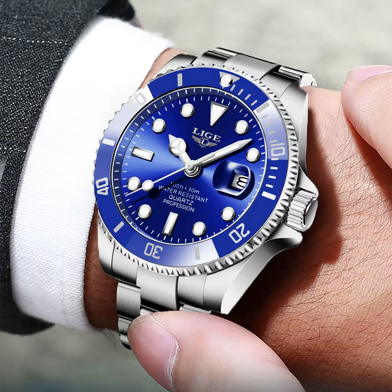 Montres LIGE 2026 pour Hommes – Montre de Plongée Tendance Étanche avec Date