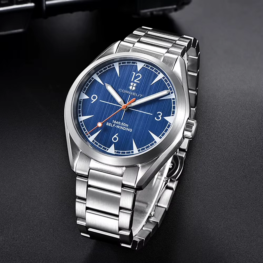 41mm Corgeut montre pour hommes NH35 mouvement de luxe automatique reloj hombre montres pour hommes saphir reloj Date lumineux lunette brossée