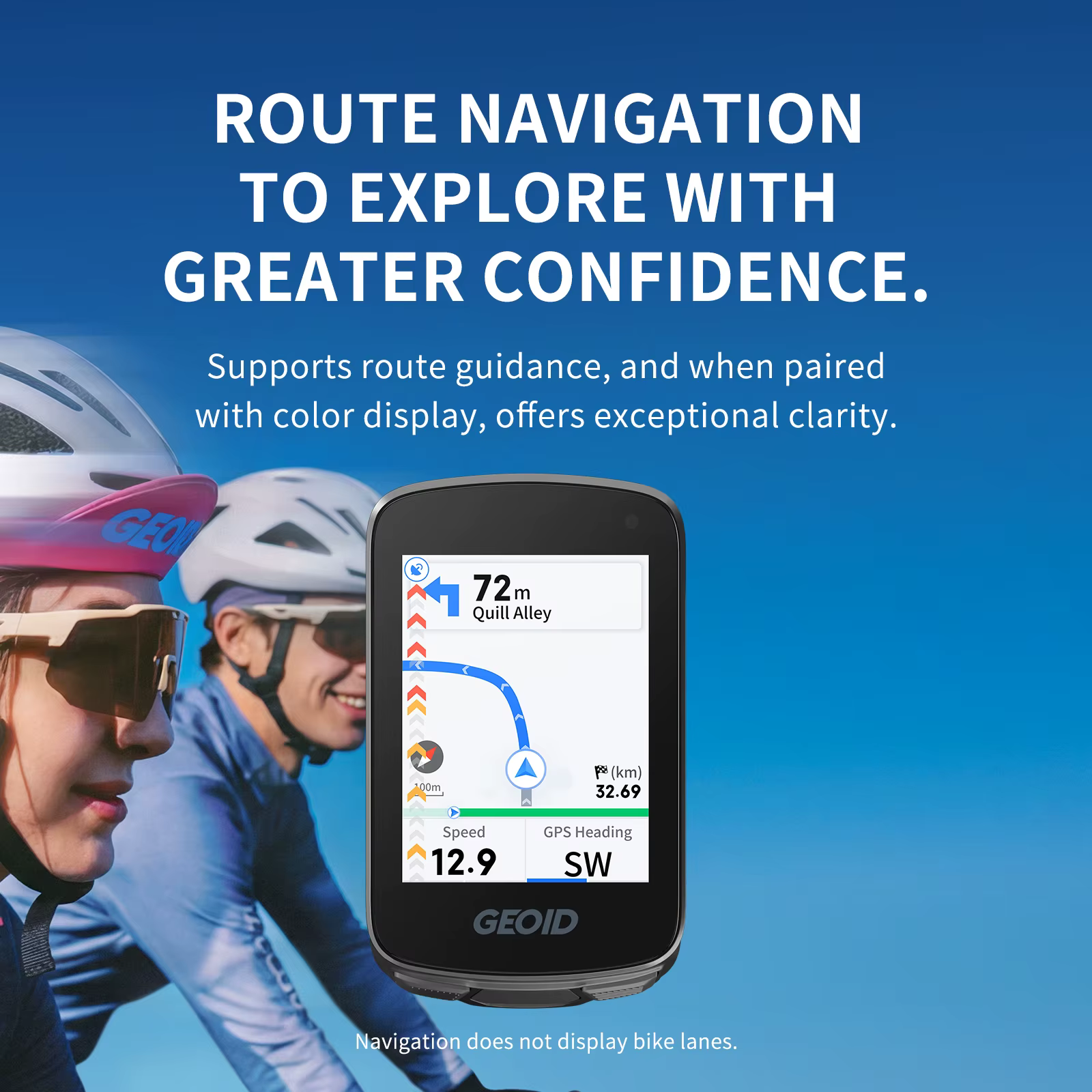GEOID CC700 GPS ordinateur de vélo 2.8 pouces écran couleur Route Navigation compteur de vitesse