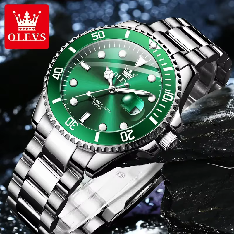 OLEVS montre à Quartz originale pour hommes en acier inoxydable étanche montres de sport mode luxe haut marque