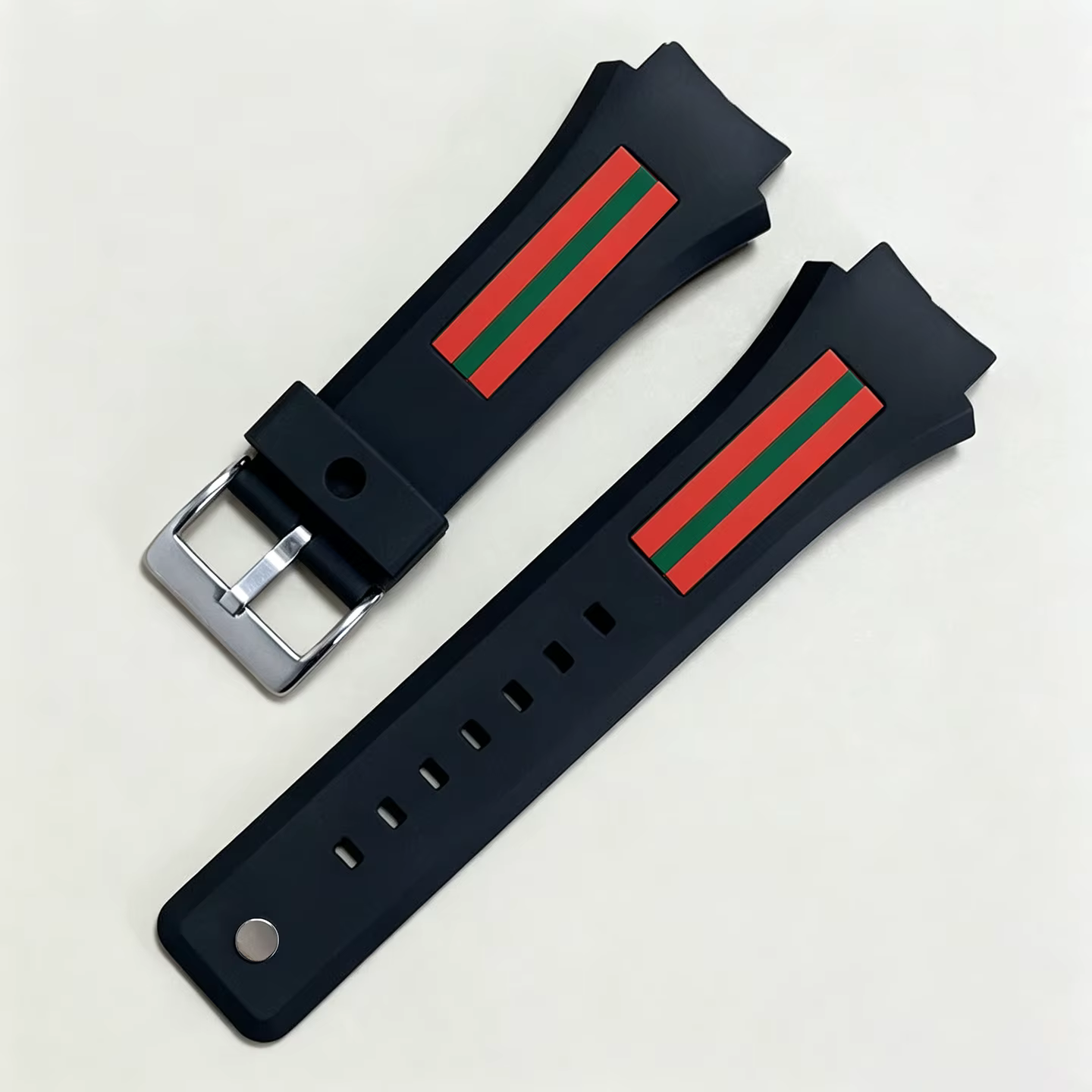 Bracelet de montre en caoutchouc noir pour homme