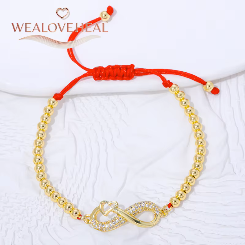 Nouveauté 2026 Bracelets en macramé réglables en laiton plaqué or 18K avec perles pour Hommes et Femmes, composants pour la fabrication de bijoux DIY