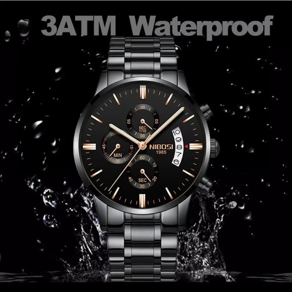 NIBOSI Relogio Masculino luxe hommes montres haut de gamme
