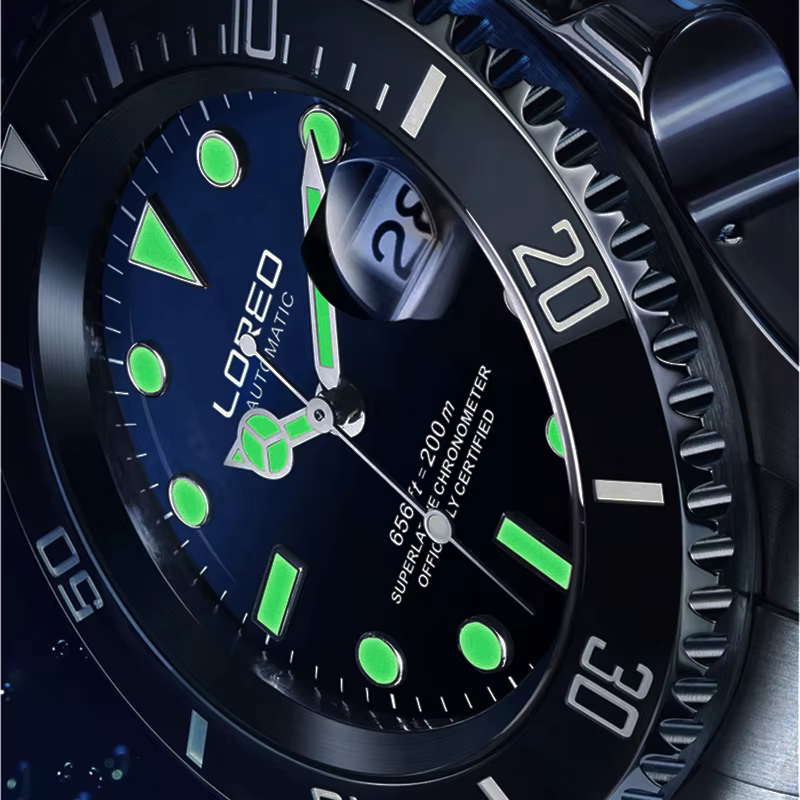 LOREO Original hommes montre d'affaires 20ATM étanche montre-bracelet haut de gamme Sport décontracté mouette