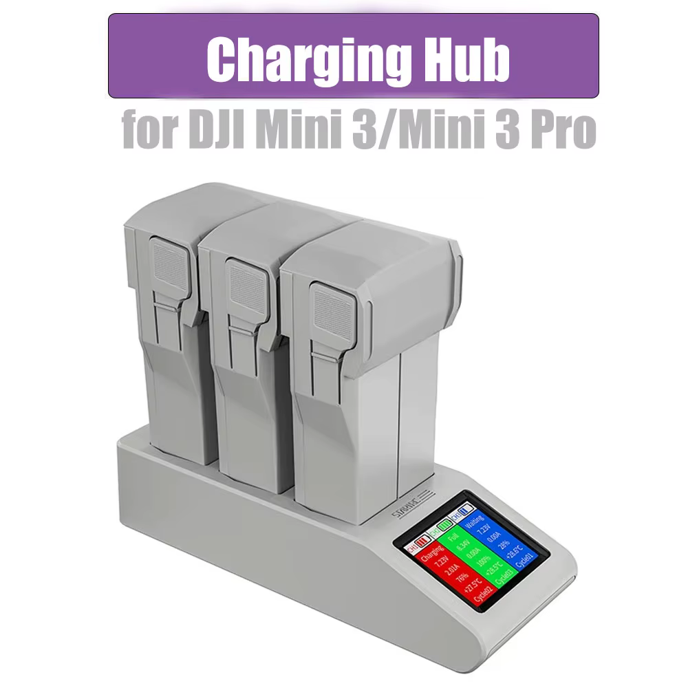 Hub de charge avec affichage numérique pour DJI Mini 3 Pro/Mini 3, chargeur rapide de batterie, Hub de chargement USB, accessoire de Drone