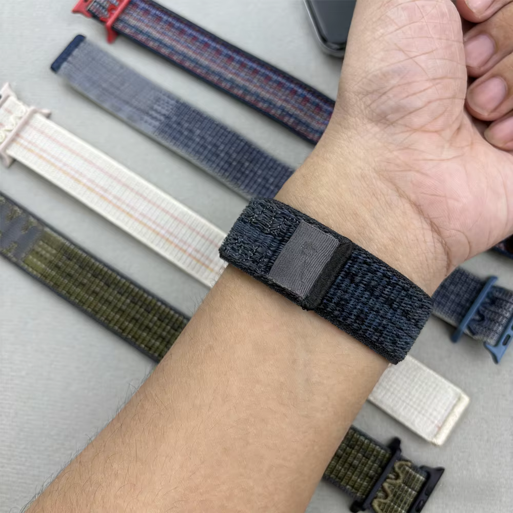 Bracelet à rayures pour bracelets de montre Apple Series11-10 42mm 46mm Ultra 2-3 49mm 45mm 40 44mm 41mm iWatch 9-8-7-6-5-4-SE Sport Nyon Loop