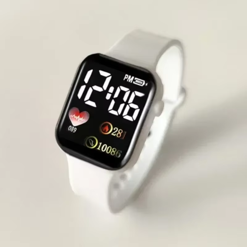 LED montre électronique C002 arc-en-ciel carré étanche numérique Sports de plein air étudiants