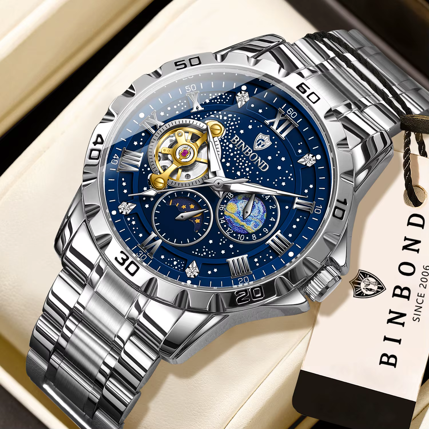 Montres mécaniques BINBOND pour hommes